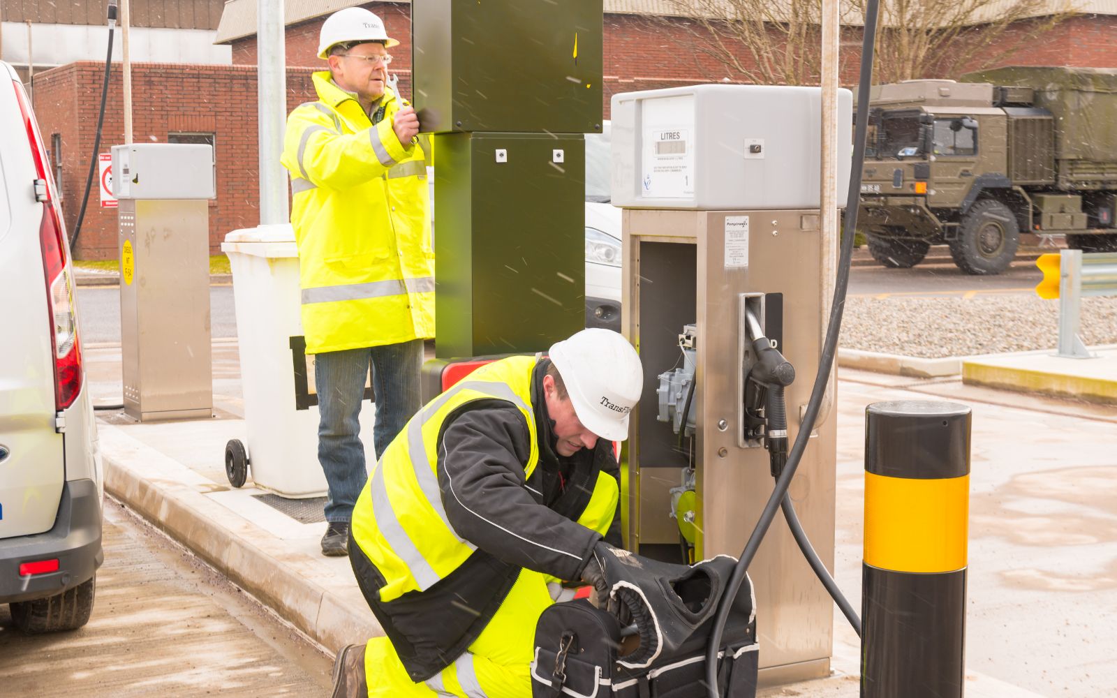 TransFlo engineers at an MOD fuel depot